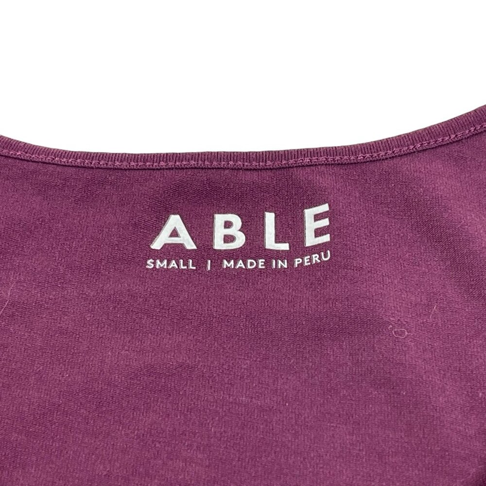 Able the Label Faux Wrap Midi Dress Sz Small Womens‎ Maroon Purple - Picture 4 of 5